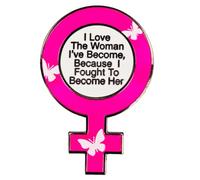 Leraverppy Enamel Pin I Love The Woman I've Become Because I Fought To Become Her Badge,Feminist Lapel Pin Empowerment Brooch Woman Rights Statement Jewelry Gift for Girls Women Teens Adult DIY Decor