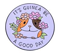 Leraverppy Enamel Pin,IT'S GUINEA BE A GOOD DAY Lapel Pin,Cartoon Guinea Pig Brooch Gift For Kid Teen Friends Family Student DIY Decor Canvas Bag Backpack Lanyards Denim Jacket Collar Shirt Accessory