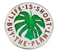 Leraverppy Enamel Pin,Life is Short Buy The Plant Lapel Pin,Monstera Deliciosa Leaf Brooch,Gift For Plant Lovers Friends Teens Husband,Denim Jacket Canvas Bag Backpack Jeans Shirt Accessory,DIY Decor