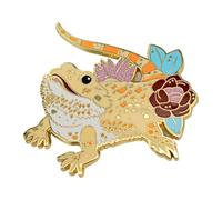 Leraverppy Enamel Pin,Lizard With Flower Lapel Pin,Kawaii Animal Badge,Cute Pet Brooch,Decor DIY,Gift For Animal Lovers Teens Friends Family,Denim Jacket Canvas Bag Jeans Backpack Accessory