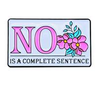 Leraverppy Enamel Pin,No Is A Complete Sentence Lapel Pin,Humorous Badge Gift For Teens Interns Students Partners Family Member Friends Freshman DIY Decor Jacket Canvas Bag Backpack Lanyards Accessory