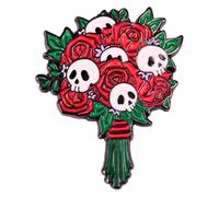 Leraverppy Enamel Pin,Red Rose With Skulls Lapel Pin,Gothicism Brooch,Death Mystery Badge Gift For Teens Florist Lover Partner Friends,DIY Decor Denim Jacket Canvas Bag Backpack Shirt Collar Accessory