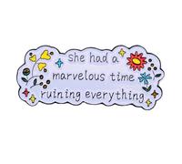Leraverppy Enamel Pin She Had A Marvelous Time Ruining Everything Brooch Black Humor Badge Witty Quote With Flowers Lapel Pin Gift For Teens Friends Family Students DIY Accessory Jewelry Collection
