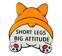 Leraverppy Enamel Pin,SHORT LEGS BIG ATTITUDE Lapel Pin,Corgi's Buttocks Brooch,Cute Cartoon Dog Badge,Gift For Dog Lover Teen Friends Family DIY Decor Canvas Bag Backpack Shirt Jacket Shirt Accessory