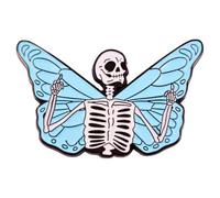 Leraverppy Enamel Pin,Skeleton Butterfly Lapel Pin,Death Joke Brooch,One-Finger Salute Badge Gift for Teen Student Friend Family DIY Decor Accessory Pin for Canvas Bag Backpack Lanyards Denim Jacket