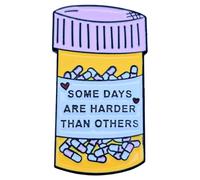 Leraverppy Enamel Pin,Some Days Are Harders Than Others Lapel Pin,Pill Bottle Brooch Emotional Support Accessory, Gift For Adult Family Teens GFF Friends,Lanyards Denim Jacket Canvas Bag Pin DIY Decor