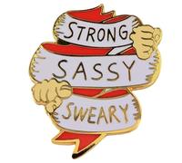 Leraverppy Enamel Pin,STRONG SASSY SWEARY Lapel Pin,Inspirational Quote Brooch Feminist Badge,Gift For Teens Girls Adults Friends Family DIY Decor Canvas Bags Denim Jacket Shirt Backpack Accessory
