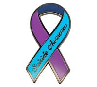 Leraverppy Enamel Pin,Suicide Awareness Blue Ribbon Lapel Pin,Mental Health Support Badge,Hope Symbol Jewelry, Shirt Brooch,Gift for Advocates Teens Friends Family,DIY Decor,Pin on Denim Jacket Canvas