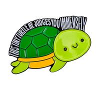 Leraverppy Enamel Pin,This Tiny Turtle He Judges You Immensely Lapel Pin Happy Turtle Brooch Humorour Badge Gift For Girl Teen Joke Friend Pin on Denim Jacket Canvas Bag Backpack Accessory DIY Decor