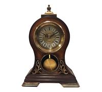 Le'raze Elegant, Decorative,Grandfather Clock Hand Painted Wood Modern Mantel with Swinging Pendulum Shelf,Tabletop,Desk,Buffet, Color Mahogany