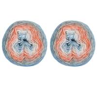 Lerchiyar Gradient Cake Yarn Multicolor Fairyland Rainbow Yarn, 2-Pack 60% Cotton 30% Acrylic 10% Wool,Multicolor Crochet Knitting Yarns (68)