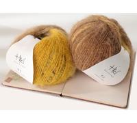 Lerchiyar Snowbaby Wool Acrylic Blend Long Pile Yarn,(Worsted) Luxurious Fuzzy Multicolor Gradient Yarn for Knitting and Crocheting Hat Scarf Sweater, 2 * 3.52oz/100g 207yds(56-Warm Autumn Sun)