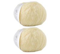 Lerchiyar Snowbaby Wool Acrylic Blend Long Pile Yarn,(Worsted) Warm and Luxurious Fuzzy Yarn for Knitting and Crocheting DIY Hats Scarves Sweaters, 2 * 3.52oz/100g 207yds(16-Cheese)