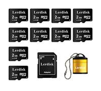 Lerdisk Factory Wholesale Micro SD Card 2GB Pack of 10 in Bulk MicroSD with SD Adapter Produced by Authorized Licencee(2GB)