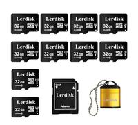 Lerdisk Factory Wholesale Micro SD Card 32GB U3 Pack of 10 in Bulk Micro SDHC with SD Adapter Produced by Authorized Licencee(32GB)