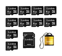 Lerdisk Factory Wholesale Micro SD Card 4GB C6 Pack of 10 in Bulk Micro SDHC with SD Adapter Produced by Authorized Licencee (4GBX10)