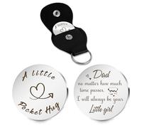 Lerdrtuin Dad Gifts From Daughter, Dad Keyrings for Men, Pocket Hug for Father, Daddy Birthday Daddy Gifts Father's Day