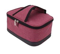 LEREAMTP Heated Food Warmer Lunch Box, Constant Heating Insulation Bag with USB, Portable Electric Lunch Box, for Car, Travel, Camping (Wine red)