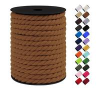 LEREATI 10mm Macrame Cord, 75 Feet Thick Macrame Rope Yarn Natural Cotton Cord Macrame String, Soft Craft Rope for Wall Hanging, Plant Hangers, Garden, DIY Crafting Decoration (Brown)
