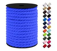 LEREATI 10mm Macrame Cord, 75 Feet Thick Macrame Rope Yarn Natural Cotton Cord Macrame String, Soft Craft Rope for Wall Hanging, Plant Hangers, Garden, DIY Crafting Decoration (Royal Blue)