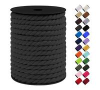 LEREATI 10mm Macrame Cord, 75 Feet Thick Macrame Rope Yarn Natural Cotton Cord Macrame String, Soft Craft Rope for Wall Hanging, Plant Hangers, Garden, DIY Crafting Decoration (Dark Gray)