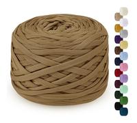 LEREATI 285g T-Shirt Yarn for Crocheting - 100m Elastic Ribbon Thick Fabric for Knitting Crochet Bag, Blanket, Basket, DIY Projects, Home Decor (Alpaca)
