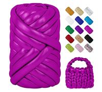 LEREATI 500g Jumbo Arm Knitting Yarn for Crochet Bag, Thick Metallic Giant Tube Chunky Yarn for Hand Knitting Basket, Pet Bed, DIY Crafts, Home Decoration (Rose Red)