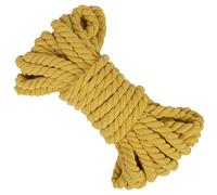 LEREATI 8mm Macrame Cord 10m Thick Macrame Rope Soft Cotton Rope, Natural Cotton Twine String for Macrame Plant Hanger, Wall Hanging, Knitting, DIY Crafts, Gardening, Decoration (Yellow)