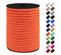 LEREATI 8mm Macrame Cord, 131 Feet Thick Macrame Rope Yarn Natural Cotton Cord Macrame String, Soft Craft Rope for Wall Hanging, Plant Hangers, Garden, DIY Crafting Decoration (Orange)