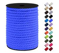 LEREATI 8mm Macrame Cord, 131 Feet Thick Macrame Rope Yarn Natural Cotton Cord Macrame String, Soft Craft Rope for Wall Hanging, Plant Hangers, Garden, DIY Crafting Decoration (Royal Blue)