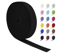 LEREATI Black Elastic for Sewing 3/4 Inch x 16m Wide Elastic Band for Sewing Coloured Flat Ribbon Stretchable Straps Thick Waistband Cord Roll for Clothing Headbands Pants DIY Crafts
