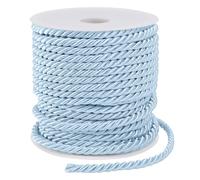 LEREATI Blue Twisted Cord Rope 5mm x 25m, 3-Ply Polyester Cord Soft Craft Rope Satin Cord Trim, Decorative Twisted Macrame Cord for DIY Craft Curtain Tieback Honor Cord Gift Bags Home Decor