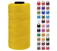 LEREATI Braided Macrame Cord 1.5mm x 200m Polypropylene Rope Polyester Rope Yarn Crochet Thread, Macrame String for DIY Crafts Bag Knitting Plant Hangers Home Decorations (Yellow)