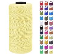 LEREATI Braided Macrame Cord 1.5mm x 200m Polypropylene Rope Polyester Rope Yarn Crochet Thread, Macrame String for DIY Crafts Bag Knitting Plant Hangers Home Decorations (Creamy yellow)