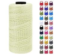 LEREATI Braided Macrame Cord 1.5mm x 200m Polypropylene Rope Polyester Rope Yarn Crochet Thread, Macrame String for DIY Crafts Bag Knitting Plant Hangers Home Decorations (Light yellow)