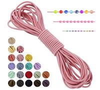 LEREATI Bright Pink Elastic Cord 2mm x 5m Bracelet Elastic String Necklace Cord Elasticated Bead String, Stretchy String for Bracelets, Necklace, Sewing, Beading, Jewellery Making