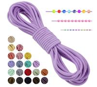 LEREATI Bright Purple Elastic Cord 3mm x 5m Bracelet Elastic String Necklace Cord Elasticated Bead String, Stretchy String for Bracelets, Necklace, Sewing, Beading, Jewellery Making