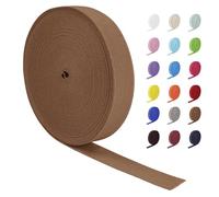 LEREATI Brown Elastic for Sewing 3/4 Inch x 16m Wide Elastic Band for Sewing Coloured Flat Ribbon Stretchable Straps Thick Waistband Cord Roll for Clothing Headbands Pants DIY Crafts