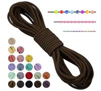 LEREATI Coffee Elastic Cord 3mm x 5m Bracelet Elastic String Necklace Cord Elasticated Bead String, Stretchy String for Bracelets, Necklace, Sewing, Beading, Jewellery Making
