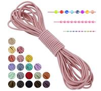 LEREATI Flesh Pink Elastic Cord 2mm x 5m Bracelet Elastic String Necklace Cord Elasticated Bead String, Stretchy String for Bracelets, Necklace, Sewing, Beading, Jewellery Making
