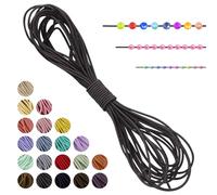 LEREATI Gray Elastic Cord 1mm x 5m Bracelet Elastic String Necklace Cord Elasticated Bead String, Stretchy String for Bracelets, Necklace, Sewing, Beading, Jewellery Making
