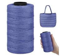 LEREATI Haze Blue Cotton Yarn for Crochet Flat 2.5mm Macrame Cord 164 Yards Soft Cotton Cord Braided Macrame Yarn for Crocheting Bags, Baskets, Hats, Wall Hangings, DIY Crafts