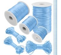 LEREATI Light Blue Nylon Cord 1.5mm x 109 Yards Satin Cord Silk Bracelet String Macrame Necklace Cord, Nylon String for Jewelry Making, Beading, Chinese Knot, Wind Chime