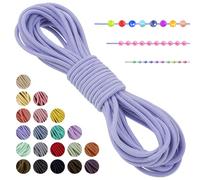 LEREATI Light Purple Elastic Cord 3mm x 5m Bracelet Elastic String Necklace Cord Elasticated Bead String, Stretchy String for Bracelets, Necklace, Sewing, Beading, Jewellery Making