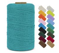 LEREATI Macrame Cord 1mm x 390m Butchers String Cotton Rope Thin Macrame Rope Yarn, Bakers Twine Kitchen Craft Cord for DIY Crafts, Gift Wrapping, Crochet, Jewelry Making, Decoration (Peacock Blue)