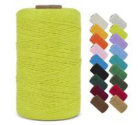LEREATI Macrame Cord 1mm x 390m Butchers String Cotton Rope Thin Macrame Rope Yarn, Bakers Twine Kitchen Craft Cord for DIY Crafts, Gift Wrapping, Crochet, Jewelry Making, Decoration (Fruit Green)