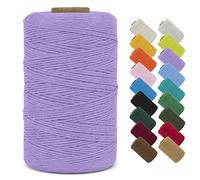 LEREATI Macrame Cord 1mm x 390m Butchers String Cotton Rope Thin Macrame Rope Yarn, Bakers Twine Kitchen Craft Cord for DIY Crafts, Gift Wrapping, Crochet, Jewelry Making, Decoration (Light Purple)