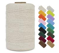 LEREATI Macrame Cord 1mm x 390m Butchers String Cotton Rope Thin Macrame Rope Yarn, Bakers Twine Kitchen Craft Cord for DIY Crafts, Gift Wrapping, Crochet, Jewelry Making, Decoration (Natural)