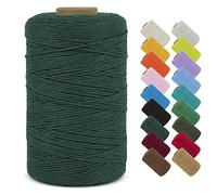 LEREATI Macrame Cord 1mm x 390m Butchers String Cotton Rope Thin Macrame Rope Yarn, Bakers Twine Kitchen Craft Cord for DIY Crafts, Gift Wrapping, Crochet, Jewelry Making, Decoration (Dark Green)