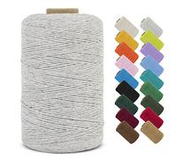 LEREATI Macrame Cord 1mm x 390m Butchers String Cotton Rope Thin Macrame Rope Yarn, Bakers Twine Kitchen Craft Cord for DIY Crafts, Gift Wrapping, Crochet, Jewelry Making, Decoration (Grey)
